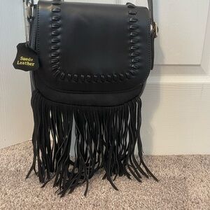 Summer & Rose Black Boho Fringe Crossbody